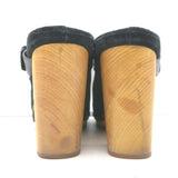 Veronica Beard Dacey Clogs Black Suede Size 6 Platform Mules