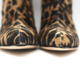 Chloe Gosselin Maud Ankle Boots Leopard Print Velvet Size 38.5 NEW