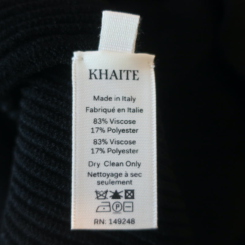 Khaite Nina Midi Dress Black Ribbed Knit Size Medium NEW