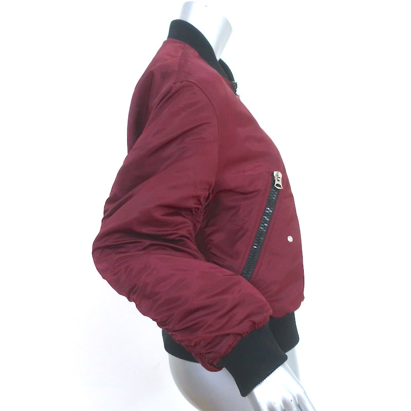 ACNE Studios Clea Bomber Jacket Burgundy Size 34