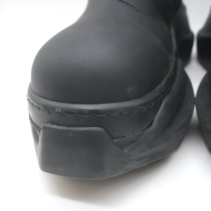 Rick Owens DRKSHDW Abstract Beatle Boots Black Faux Leather Size 37.5 D