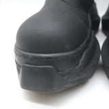 Rick Owens DRKSHDW Abstract Beatle Boots Black Faux Leather Size 37.5 D