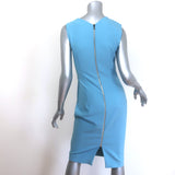 Roland Mouret Striped-Band Asymmetric Sheath Dress Blue Stretch Crepe Size US 6