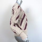 Isabel Marant Etoile Puff Sleeve Sweater Glenny Rosewood Chevron Knit Size 40