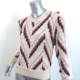 Isabel Marant Etoile Puff Sleeve Sweater Glenny Rosewood Chevron Knit Size 40