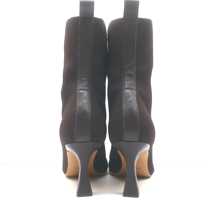 Dolce Vita Glamor Ribbed Knit Boots Dark Brown Size 9 NEW