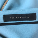 Roland Mouret Striped-Band Asymmetric Sheath Dress Blue Stretch Crepe Size US 6