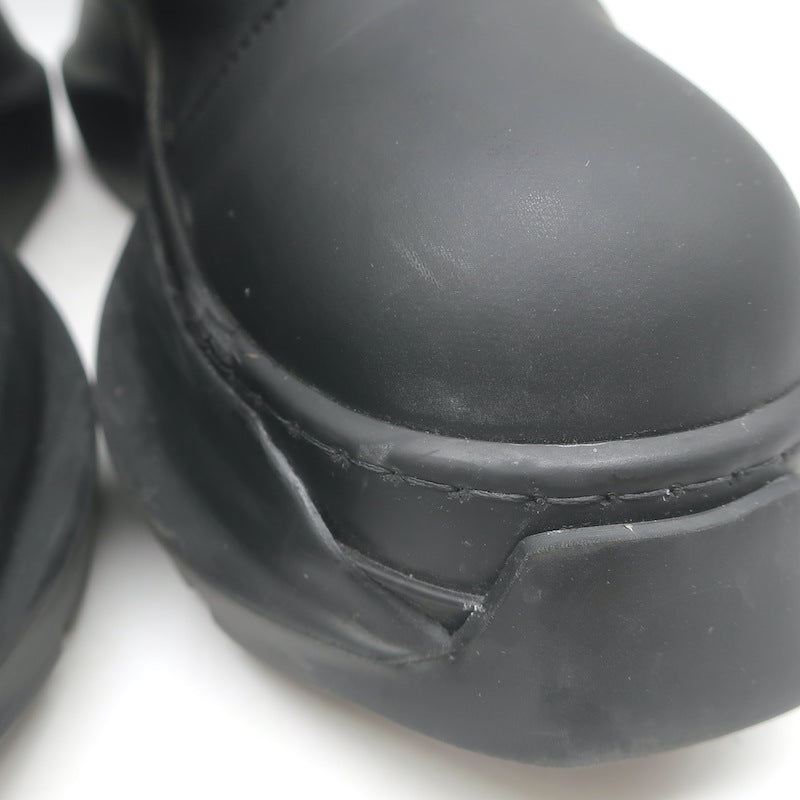 Rick Owens DRKSHDW Abstract Beatle Boots Black Faux Leather Size 37.5 D