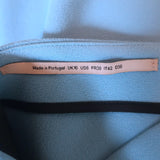 Roland Mouret Striped-Band Asymmetric Sheath Dress Blue Stretch Crepe Size US 6