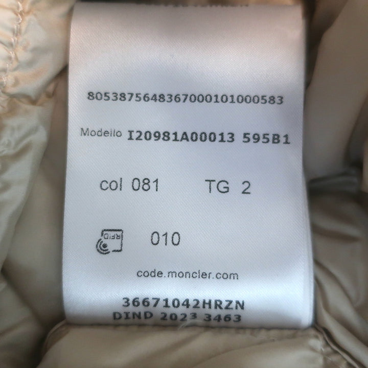 Moncler Grenoble Arolles Ripstop Down Puffer Vest Beige Size 2