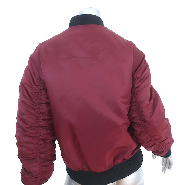 ACNE Studios Clea Bomber Jacket Burgundy Size 34