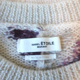 Isabel Marant Etoile Puff Sleeve Sweater Glenny Rosewood Chevron Knit Size 40