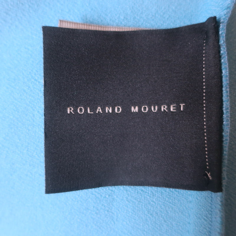 Roland Mouret Striped-Band Asymmetric Sheath Dress Blue Stretch Crepe Size US 6