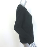 White + Warren cashmere raglan sweater in black, authentic pre-owned luxury piece, gently worn, size M