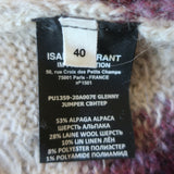 Isabel Marant Etoile Puff Sleeve Sweater Glenny Rosewood Chevron Knit Size 40