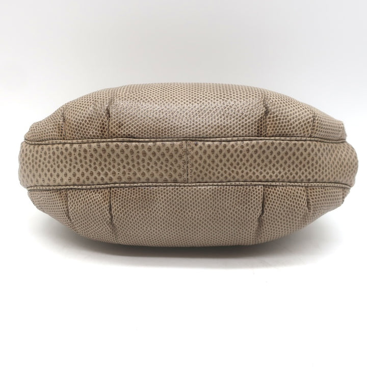 Vintage Judith Leiber Tigers Eye Clutch Taupe Karung Snakeskin Crossbody Bag