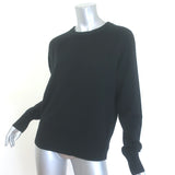 White + Warren cashmere raglan sweater in black, pre-owned luxury knit, gently worn, size M