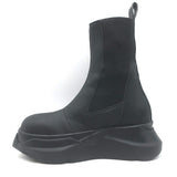 Rick Owens DRKSHDW Abstract Beatle Boots Black Faux Leather Size 37.5 D