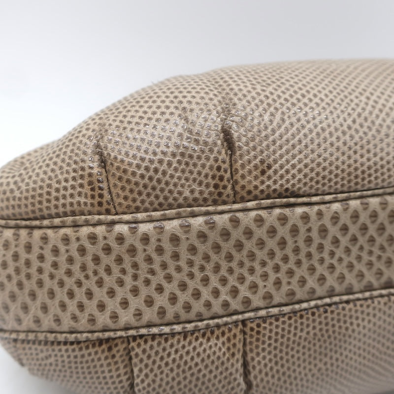 Vintage Judith Leiber Tigers Eye Clutch Taupe Karung Snakeskin Crossbody Bag