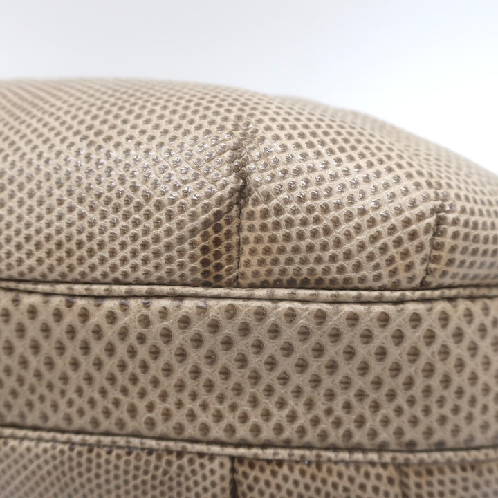 Vintage Judith Leiber Tigers Eye Clutch Taupe Karung Snakeskin Crossbody Bag