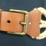 Ralph Lauren Wide Rope Belt Brown Leather Size Medium