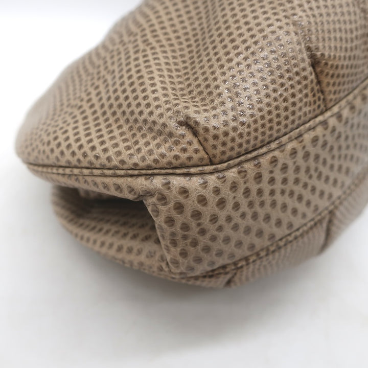 Vintage Judith Leiber Tigers Eye Clutch Taupe Karung Snakeskin Crossbody Bag