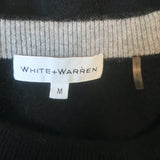 White + Warren cashmere raglan sweater in black, gently pre-owned luxury piece