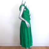 Zimmermann Tiggy Cutout Knotted Linen Midi Dress Green Size 1