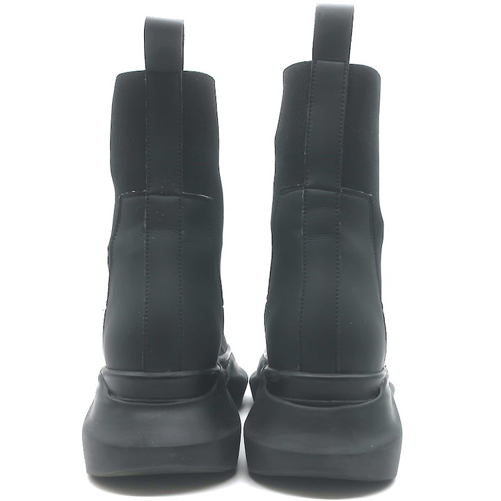 Rick Owens DRKSHDW Abstract Beatle Boots Black Faux Leather Size 37.5 D