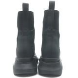 Rick Owens DRKSHDW Abstract Beatle Boots Black Faux Leather Size 37.5 D