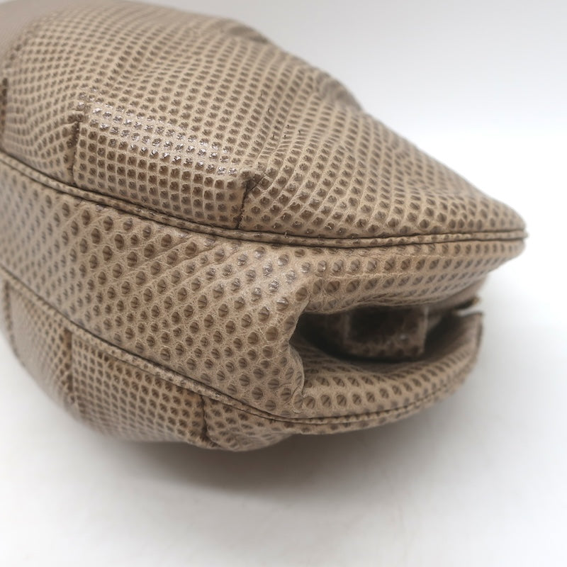 Vintage Judith Leiber Tigers Eye Clutch Taupe Karung Snakeskin Crossbody Bag