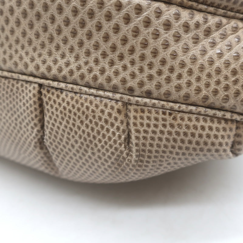 Vintage Judith Leiber Tigers Eye Clutch Taupe Karung Snakeskin Crossbody Bag