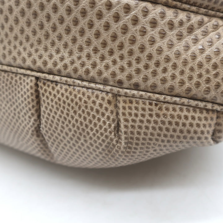 Vintage Judith Leiber Tigers Eye Clutch Taupe Karung Snakeskin Crossbody Bag