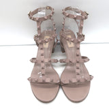 Valentino Rockstud Caged Sandals Poudre Leather Size 39 Ankle Strap Heels