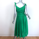 Zimmermann Tiggy Cutout Knotted Linen Midi Dress Green Size 1