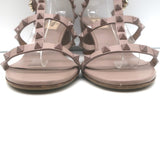 Valentino Rockstud Caged Sandals Poudre Leather Size 39 Ankle Strap Heels