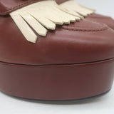 Ce­line Melody Platform Kiltie Loafer Pumps Brown Leather Size 36.5