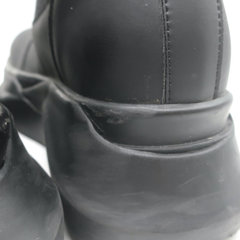 Rick Owens DRKSHDW Abstract Beatle Boots Black Faux Leather Size 37.5 D
