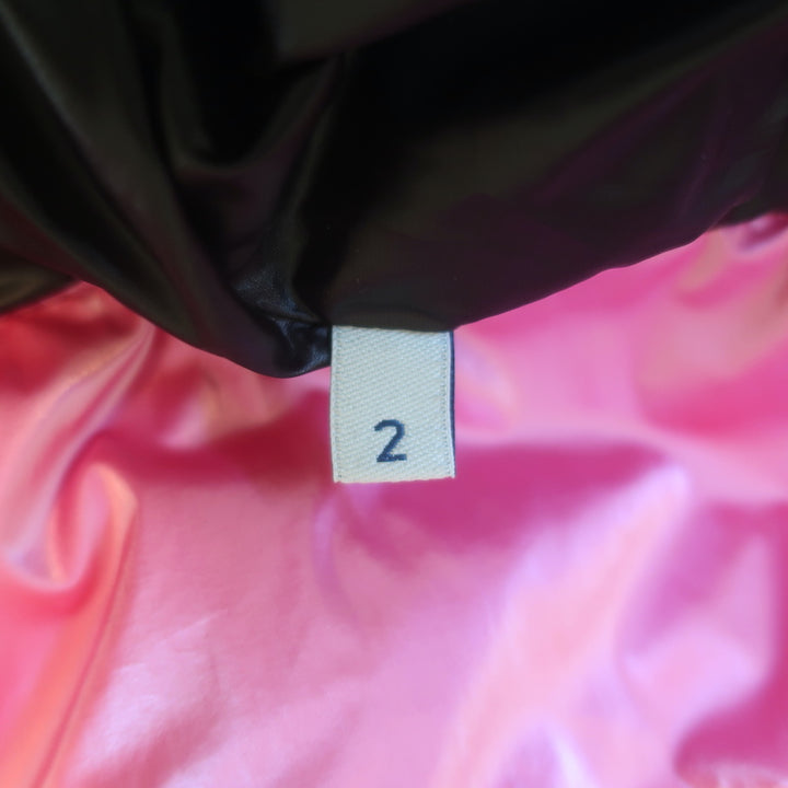 Moncler Moselotte Metallic Hooded Down Puffer Jacket Pink Size 2