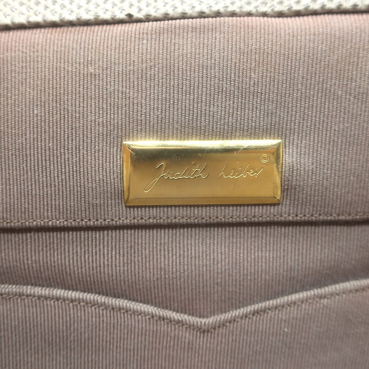 Vintage Judith Leiber Tigers Eye Clutch Taupe Karung Snakeskin Crossbody Bag