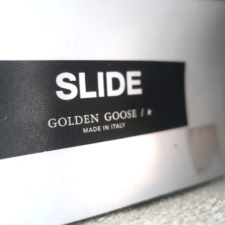 Golden Goose Slide High Top Sneakers Navy Suede &amp; Croc-Embossed Leather Size 38