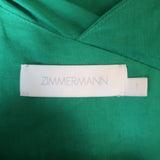 Zimmermann Tiggy Cutout Knotted Linen Midi Dress Green Size 1