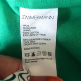 Zimmermann Tiggy Cutout Knotted Linen Midi Dress Green Size 1
