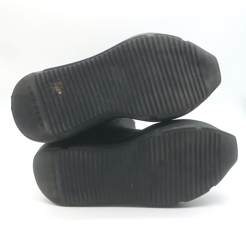 Rick Owens DRKSHDW Abstract Beatle Boots Black Faux Leather Size 37.5 D