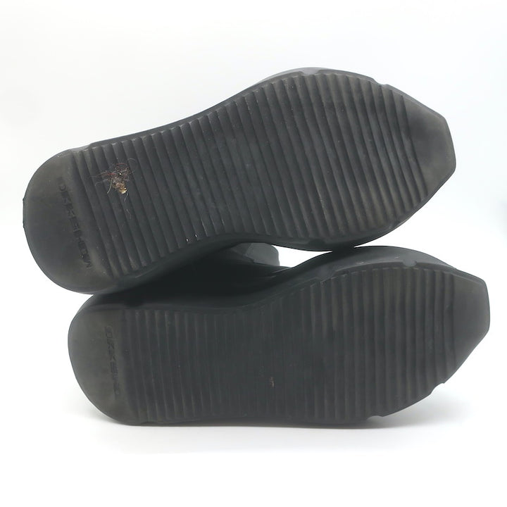 Rick Owens DRKSHDW Abstract Beatle Boots Black Faux Leather Size 37.5 D