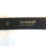 Vintage Chanel CC Turn Lock Belt Black Caviar Leather Size 75 US 30