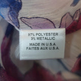 MISA Top Livia Metallic Floral Print Size Medium Ruffle Sleeve Blouse NEW