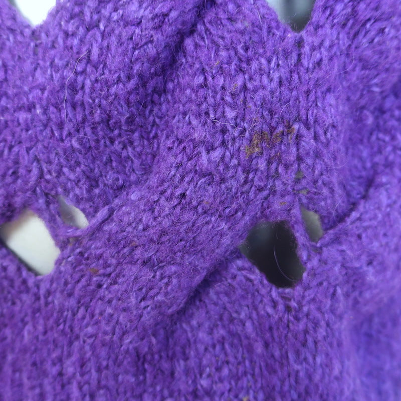 Isabel Marant Etoile Sesley Open-Knit Sweater Purple Alpaca-Blend Size 36