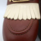 Ce­line Melody Platform Kiltie Loafer Pumps Brown Leather Size 36.5