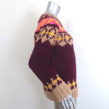 Tory Burch Fair Isle Pullover Sweater Purple Wool Size Small